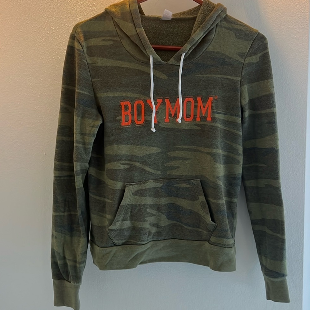 Women’s Alternative Apparel Brand Camo “BOYMOM” Hoodie Size S